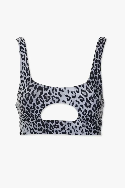 Leopard Cutout Bikini Top
