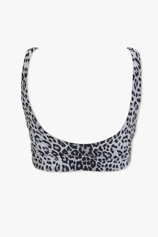 Leopard Cutout Bikini Top