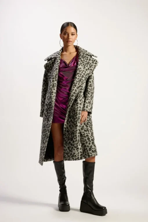 Leopard Print Duster Coat