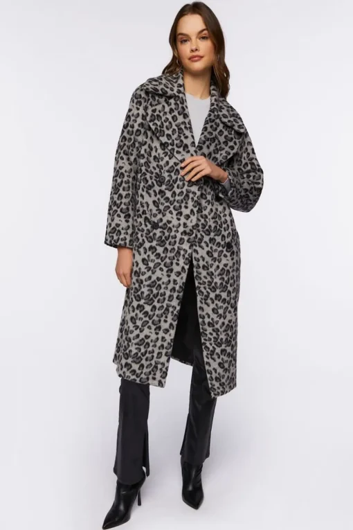 Leopard Print Duster Coat