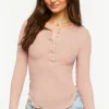 Lettuce-Edge Henley Thermal Tee