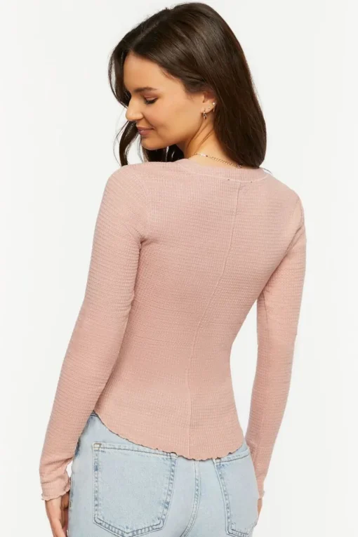 Lettuce-Edge Henley Thermal Tee