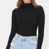 Lettuce-Edge Mock Neck Bodysuit