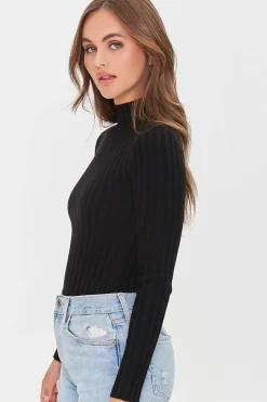 Lettuce-Edge Mock Neck Bodysuit