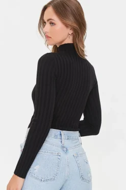 Lettuce-Edge Mock Neck Bodysuit