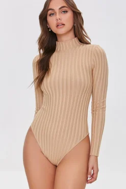 Lettuce-Edge Mock Neck Bodysuit