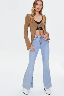 Lettuce-Edge Tie-Front Top