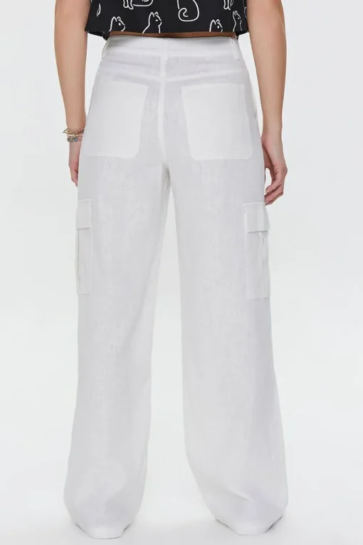 Linen-Blend Cargo Pants