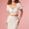 Linen-Blend Crop Top & Mini Skirt Set