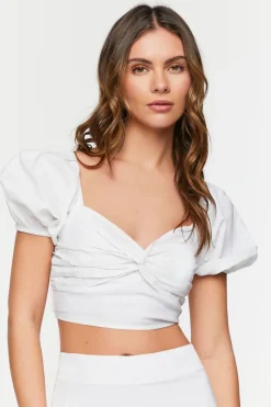 Linen-Blend Crop Top & Mini Skirt Set