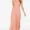 Linen-Blend Maxi Dress
