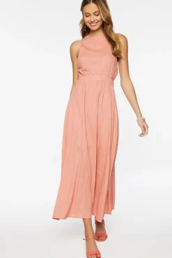 Linen-Blend Maxi Dress