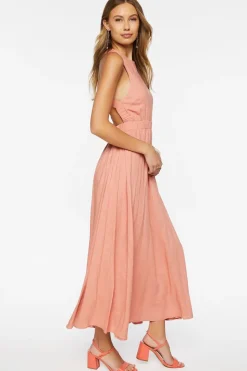 Linen-Blend Maxi Dress