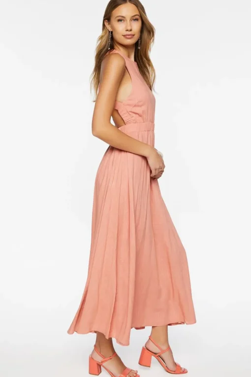 Linen-Blend Maxi Dress