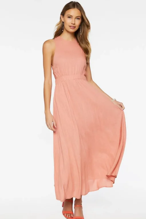 Linen-Blend Maxi Dress