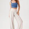 Linen-Blend Striped Pants