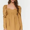 Long-Sleeve Babydoll Mini Dress