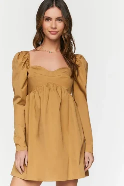 Long-Sleeve Babydoll Mini Dress