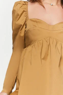 Long-Sleeve Babydoll Mini Dress