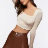 Long-Sleeve Crop Top