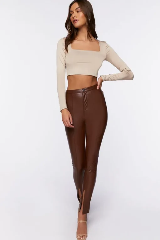 Long-Sleeve Crop Top