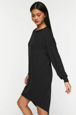 Long-Sleeve High-Low T-Shirt Dress