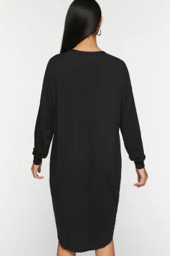 Long-Sleeve High-Low T-Shirt Dress