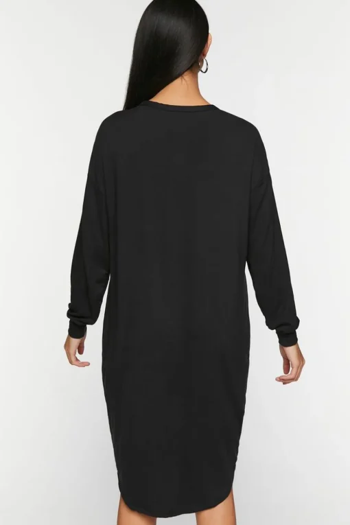 Long-Sleeve High-Low T-Shirt Dress