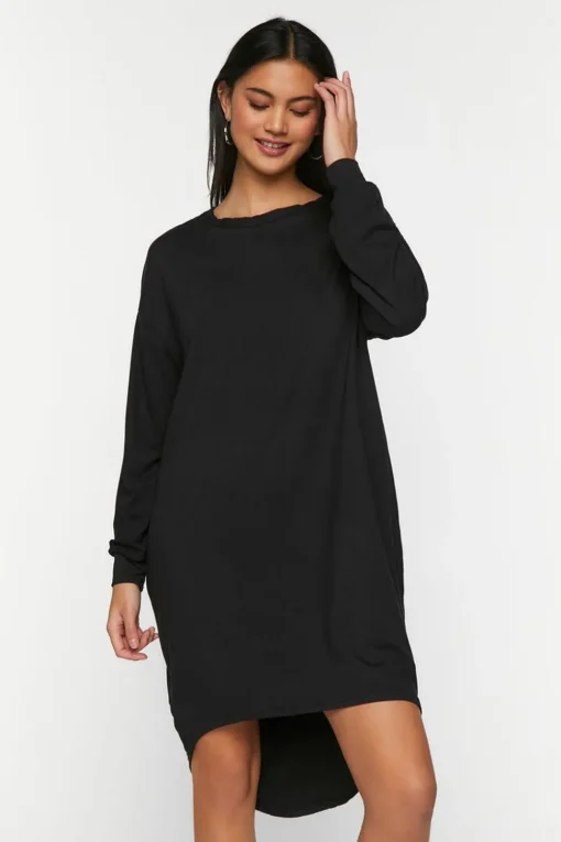 Long-Sleeve High-Low T-Shirt Dress