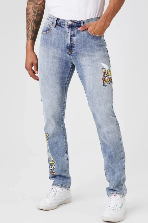 Lost In Heaven Graphic Slim Jeans