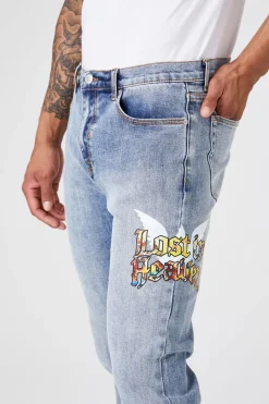 Lost In Heaven Graphic Slim Jeans