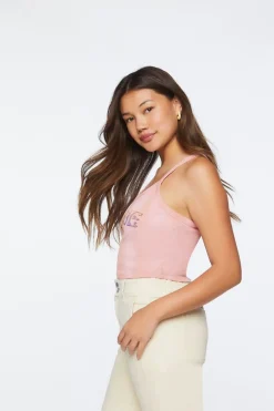 Love Graphic Cropped Tank Top