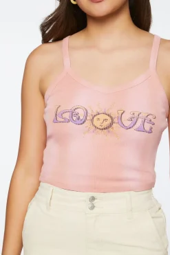 Love Graphic Cropped Tank Top
