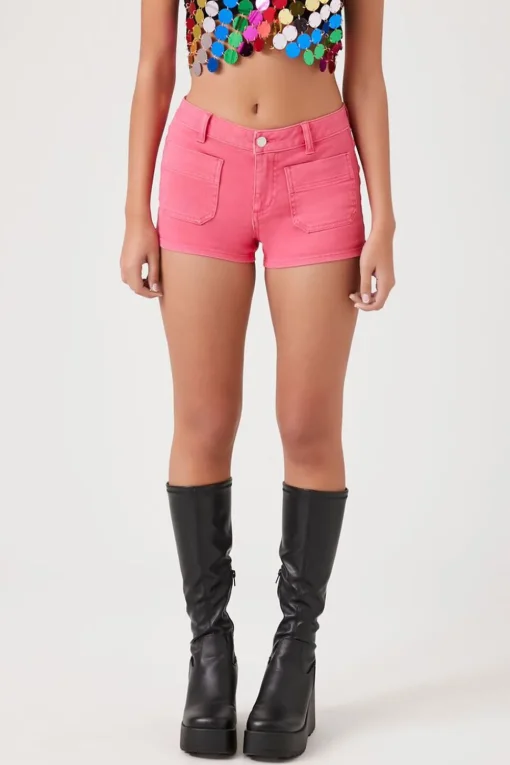 Low-Rise Denim Shorts