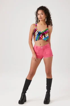 Low-Rise Denim Shorts