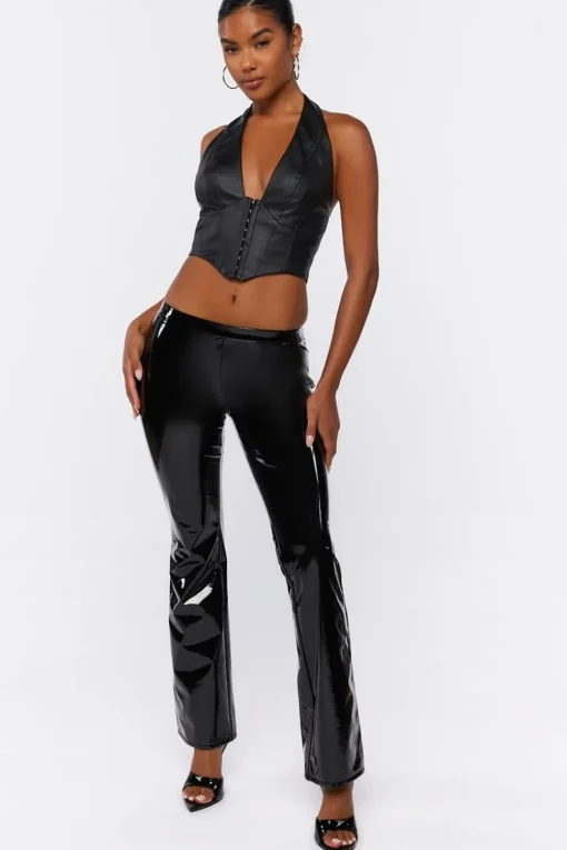 Low-Rise Faux Leather Leggings