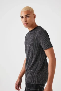 Lurex Ribbed Crew Tee