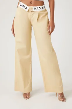 Mad Girls Graphic Wide-Leg Pants