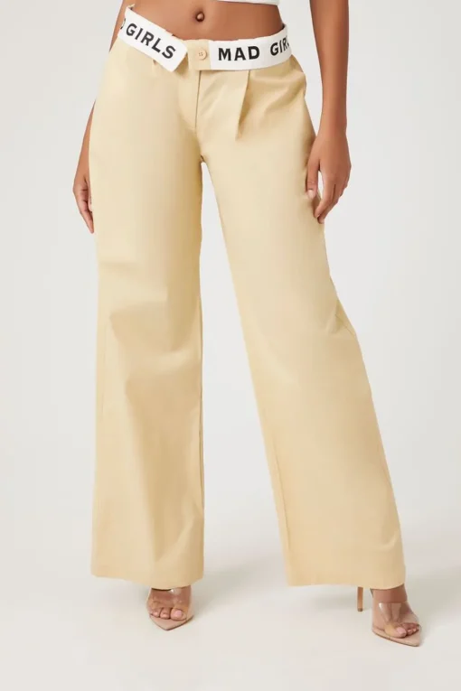 Mad Girls Graphic Wide-Leg Pants