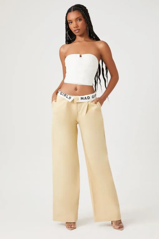 Mad Girls Graphic Wide-Leg Pants