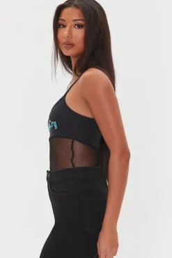 Make Boys Cry Graphic Mesh Bodysuit