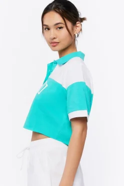 Malibu Graphic Cropped Polo Shirt