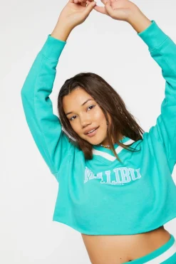 Malibu Graphic Raw-Cut Pullover
