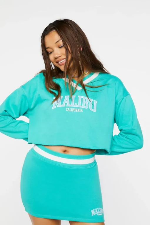 Malibu Graphic Raw-Cut Pullover