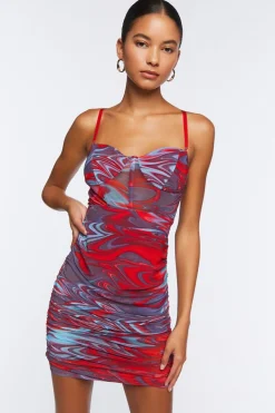 Marble Print Bustier Mini Dress