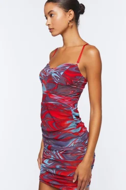 Marble Print Bustier Mini Dress