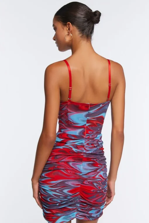 Marble Print Bustier Mini Dress