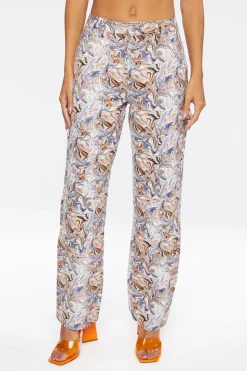 Marble Print Canvas Pants