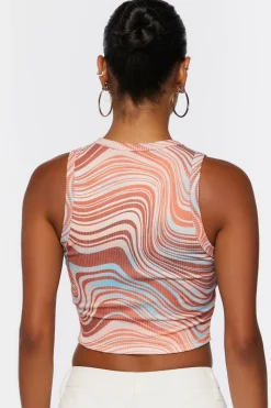Marble Print Cutout Tank Top