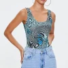 Marble Print Tank Bodysuit